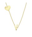 Heart with V Silver Necklace SPE-5743